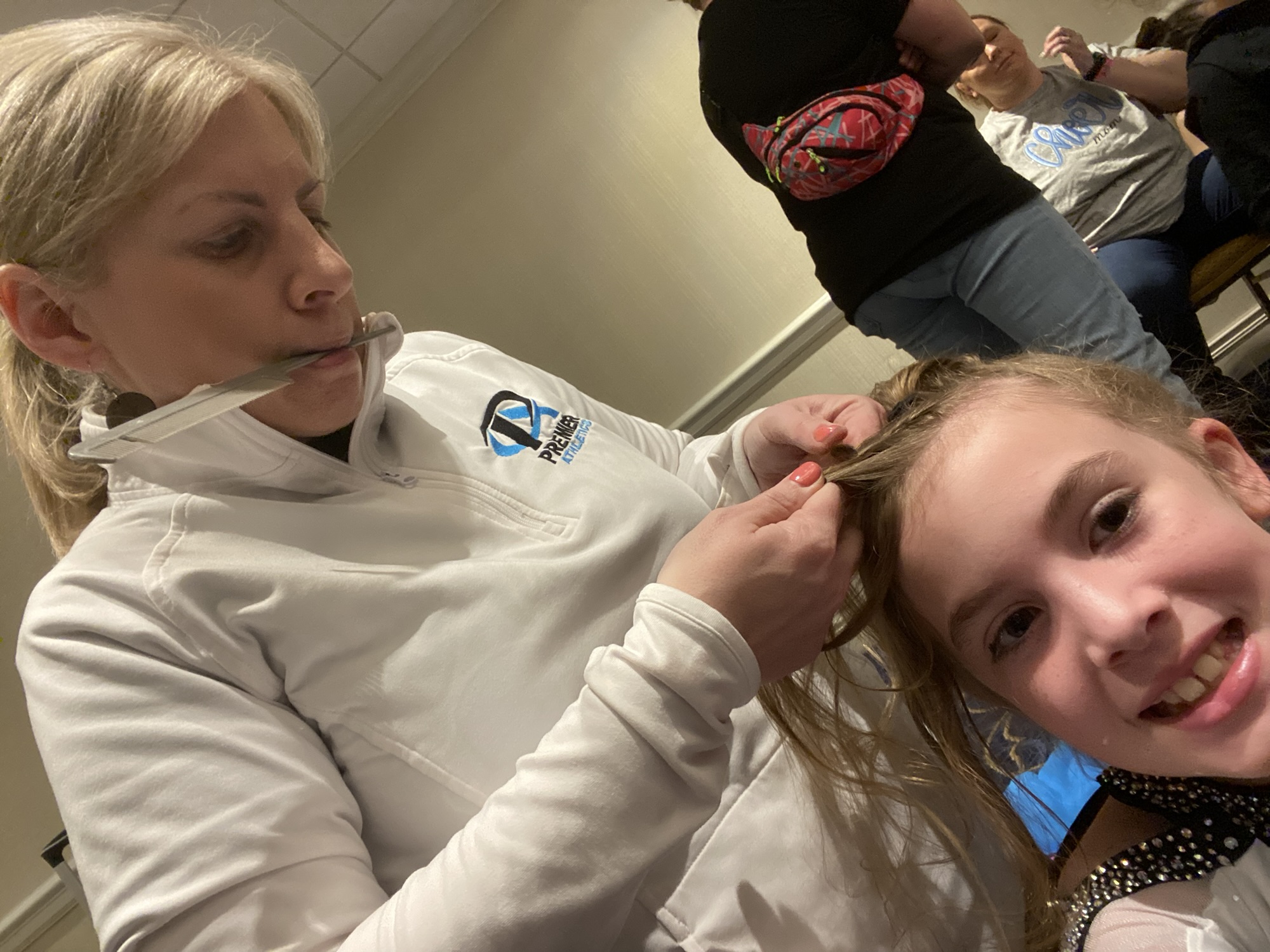 Hair and makeup before competition