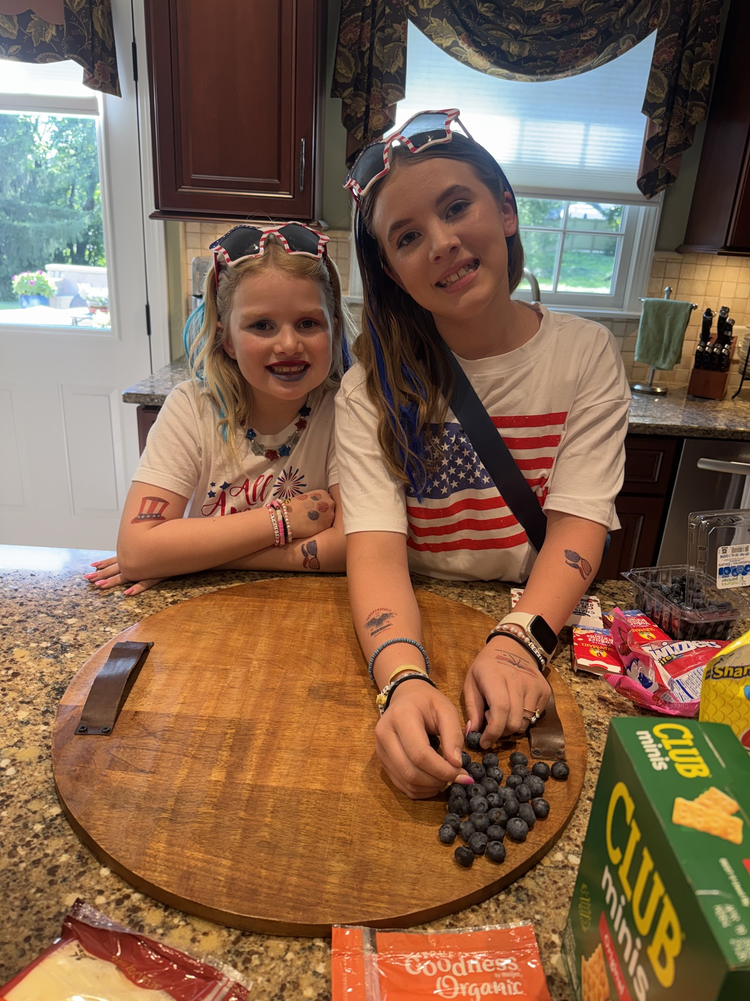 Starting with blueberries on charcuterie board