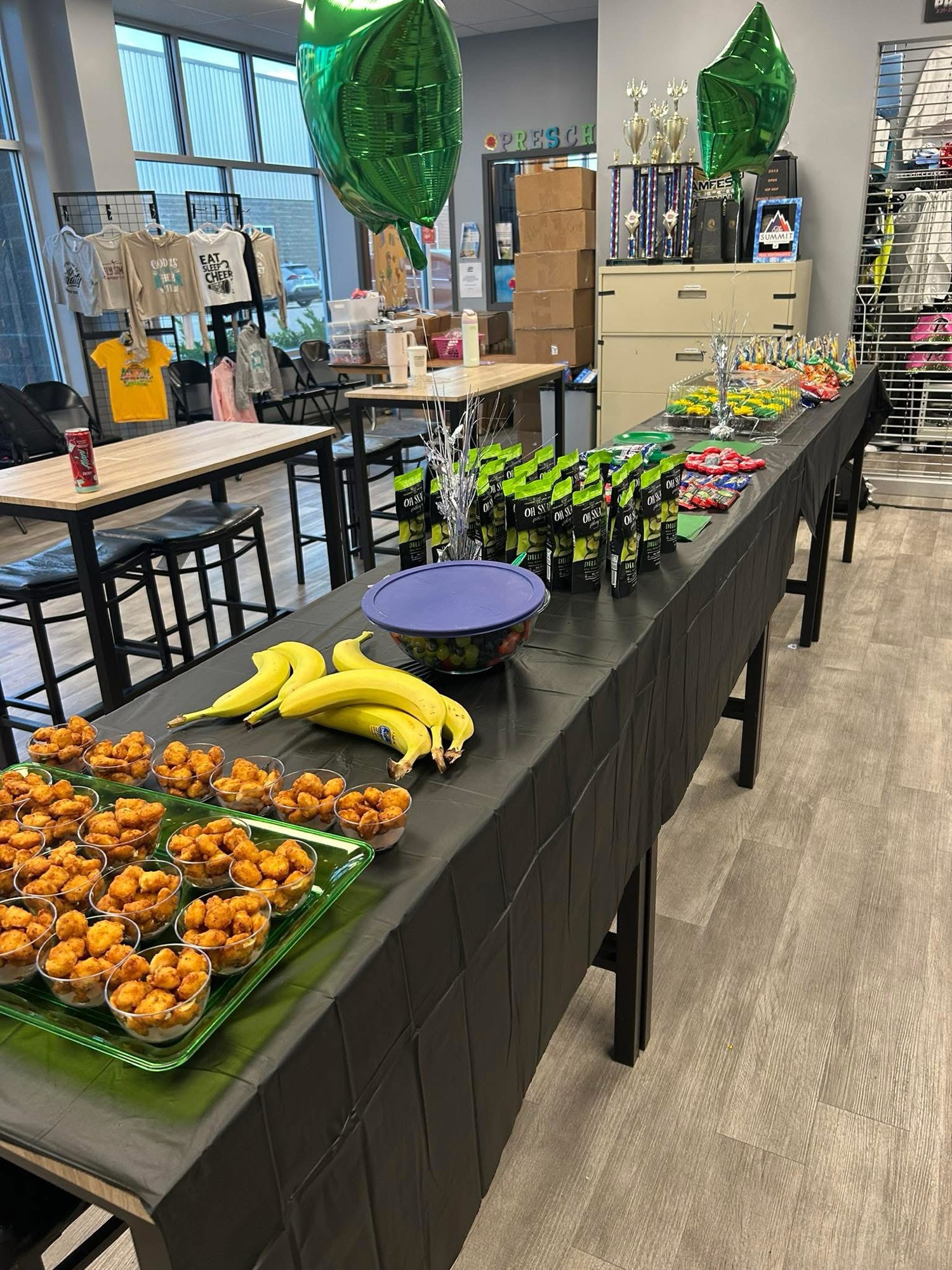 Choreo week team snack table