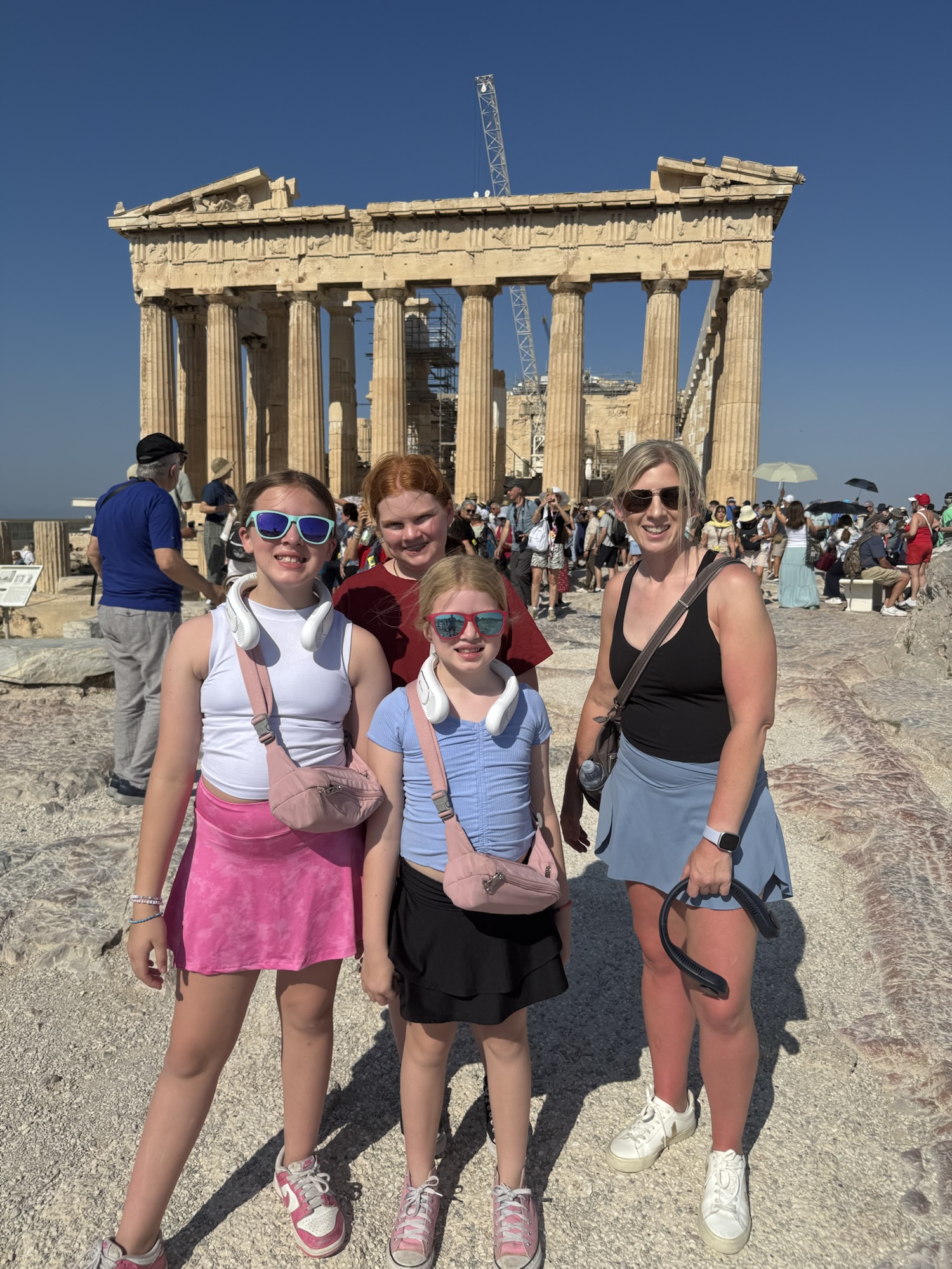 Family in front of the Parthenon